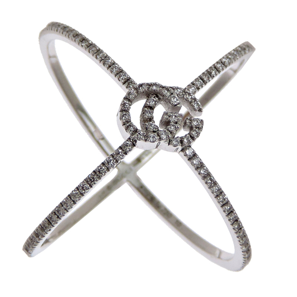 GUCCI Silver Diamond Ring